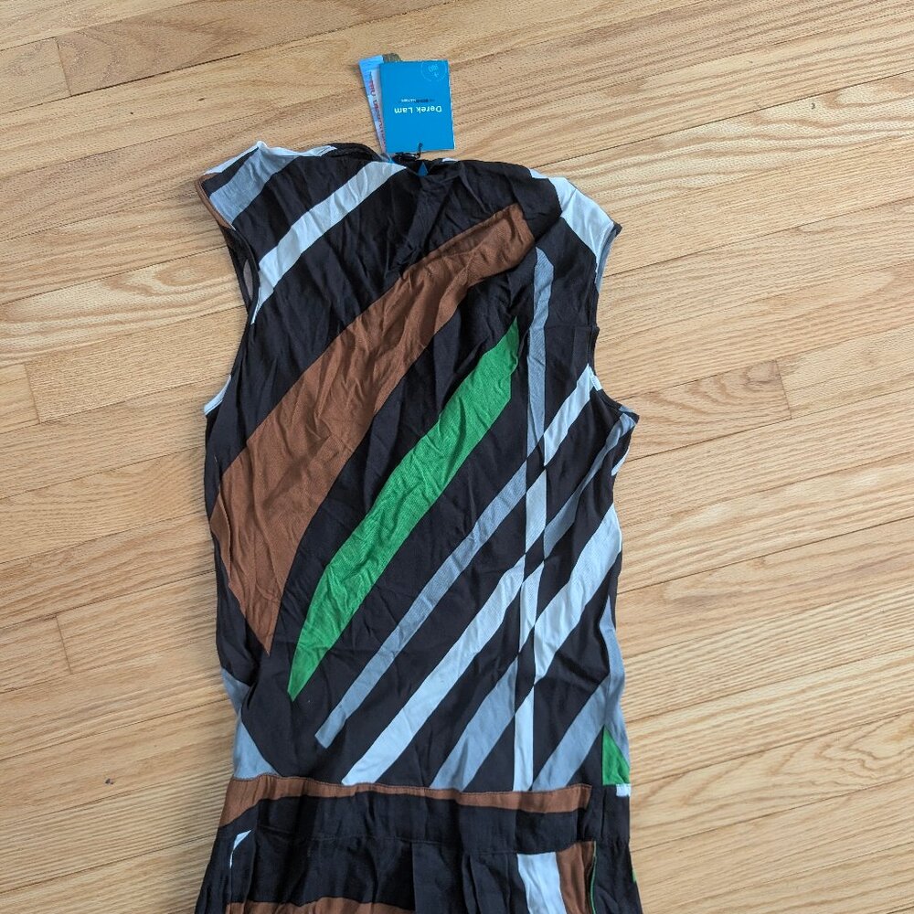 NEW Derek Lam For Design Nation RIO Sleeveless drop waist Dress Small Striped - Picture 3 of 15